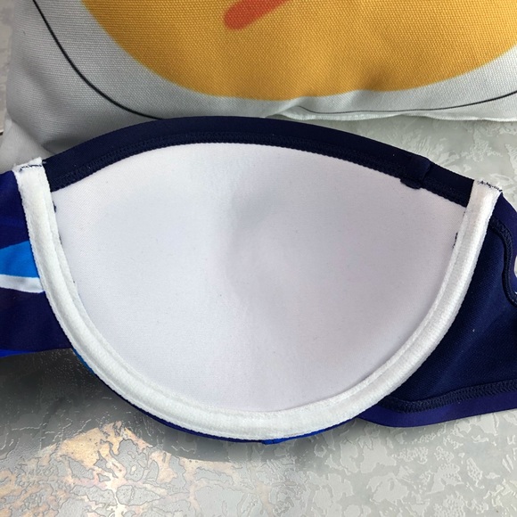 adidas Bandeau Bikini Top Navy, White, Teal, Bathing Suit Top. Size XL NWT - Picture 6 of 8